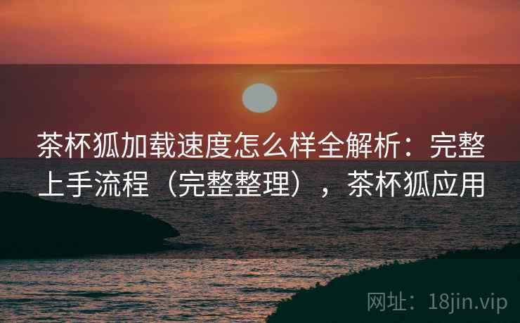 茶杯狐加载速度怎么样全解析：完整上手流程（完整整理），茶杯狐应用