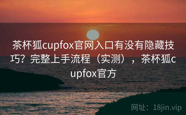 茶杯狐cupfox官网入口有没有隐藏技巧？完整上手流程（实测），茶杯狐cupfox官方