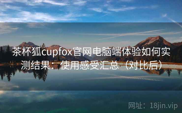 茶杯狐cupfox官网电脑端体验如何实测结果：使用感受汇总（对比后）